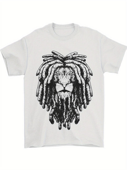 Women's Graphic T-Shirt Wild Mane With Intricate Dreadlocks Regal Lion Portrait