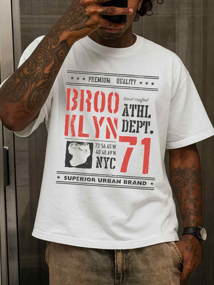Men's Graphic T-Shirt Premium Quality Athletic Department Print With Superior Urban Style Brooklyn T Shirt