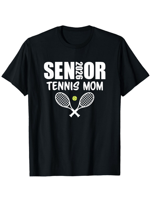 Men's Graphic T-Shirt Senior 2026 Tennis Mom With Rackets And Yellow Tennis Ball Design