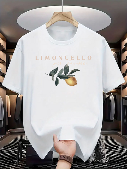 Men's Graphic T-Shirt Limoncello Botanical Lemon Branch With Green Leaves Fruit