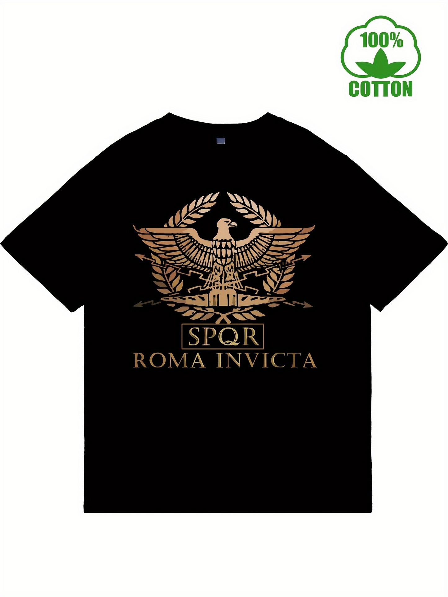 Men's Graphic T-Shirt Golden Laurel Wreath With Roman Eagle Among Latin Letters T Shirt