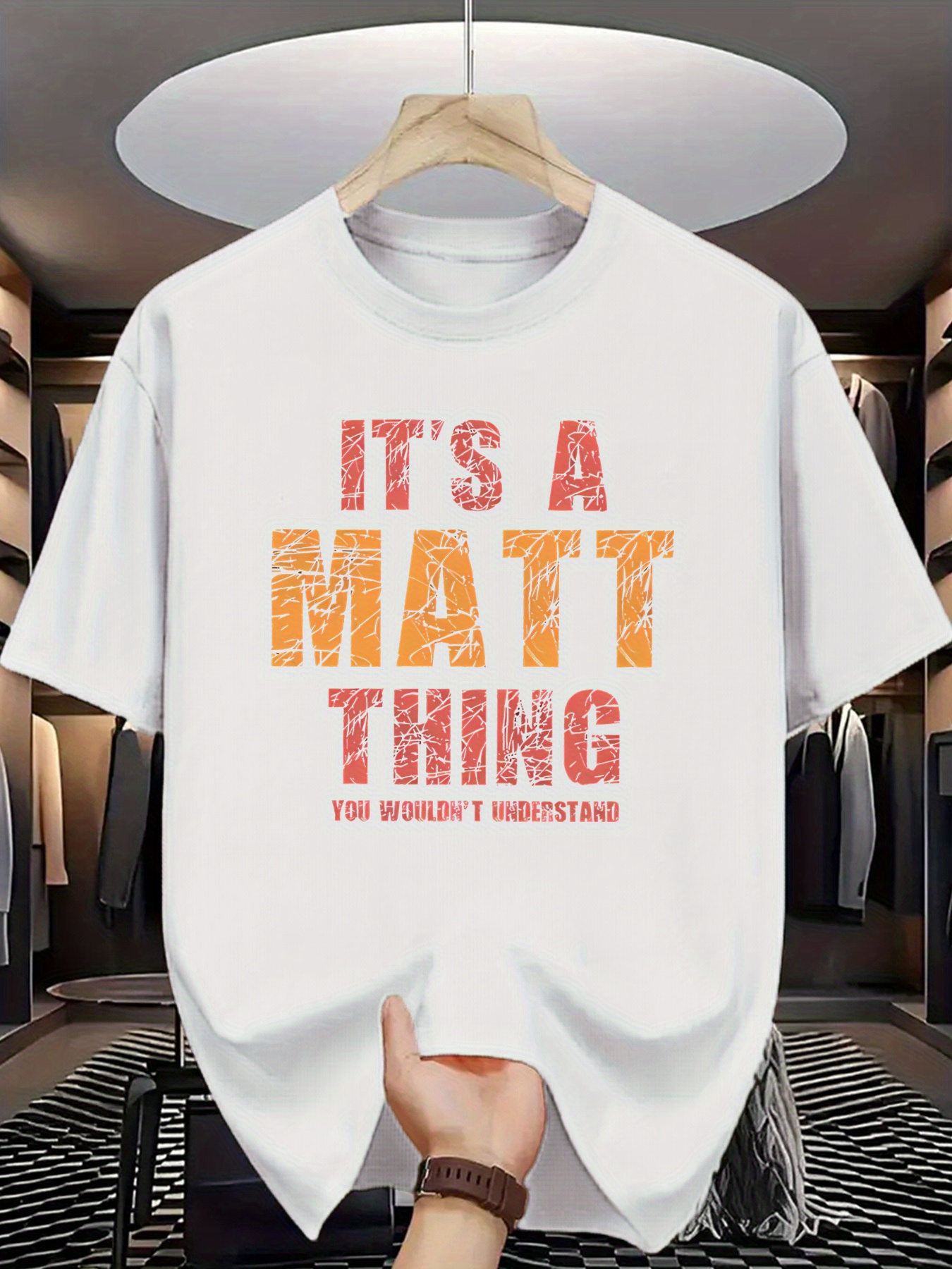 Men's Graphic T-Shirt Its A Matt Thing Retro Distressed Letters In Bold Block Style Typography Tee