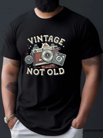 Men's Graphic T-Shirt Vintage Not Old Retro Style Camera Classic Flash Photography Scene Camera
