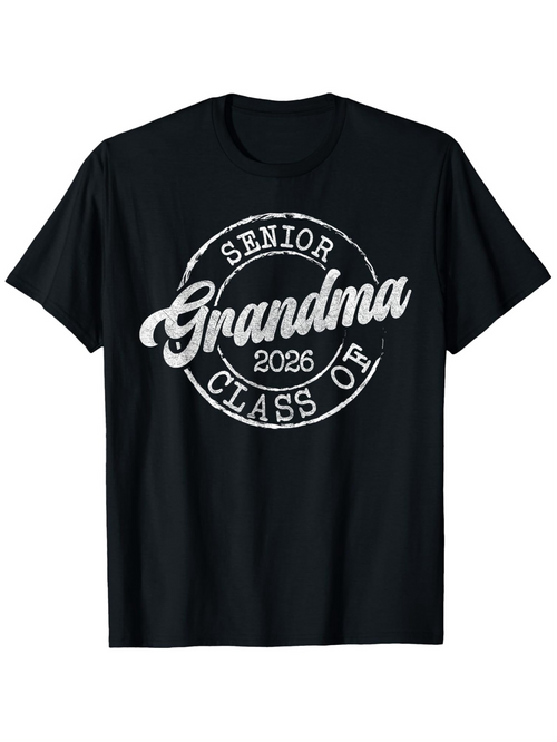 Men's Graphic T-Shirt Senior Grandma Class Of 2026 With Vintage White Circle Graphic T Shirt