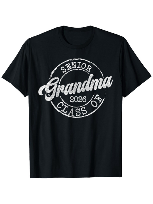 Men's Graphic T-Shirt Senior Grandma Class Of 2026 With Vintage White Circle Graphic T Shirt
