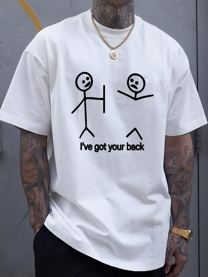 Men's Graphic T-Shirt Ive Got Your Back Two Stick Figures And Playful Graphic Joke
