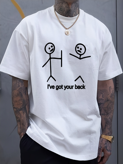 Men's Graphic T-Shirt Ive Got Your Back Two Stick Figures And Playful Graphic Joke