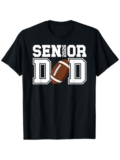 Men's Graphic T-Shirt Senior Dad With Bold Letters And Brown Football Design