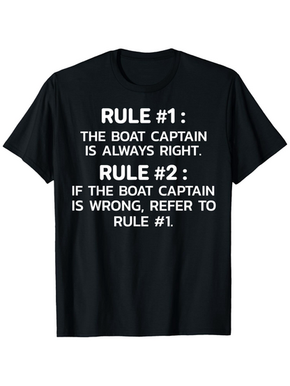 Men's Graphic T-Shirt Rule One And Two Clear Bold Font Funny Boat Captain Saying