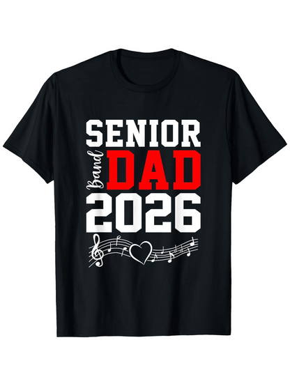 Men's Graphic T-Shirt Senior Dad 2026 With Musical Notes And Heart Band T Shirt