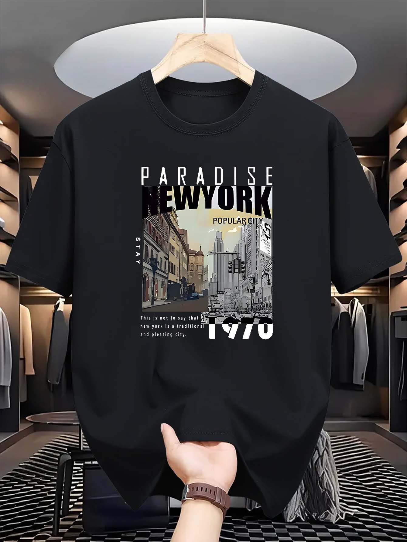 Men's Graphic T-Shirt Paradise New York Urban Street Scene Artistic Photo T Shirt