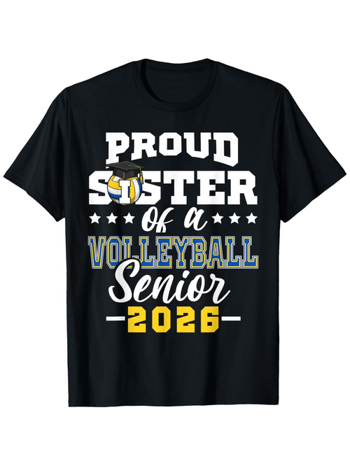 Men's Graphic T-Shirt Proud Sister Of A Senior Volleyball Player With Graphic Ball