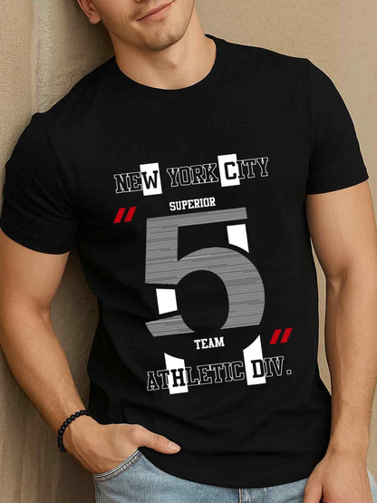 Men's Graphic T-Shirt New York City Superior Team Five With Urban Sport Elements