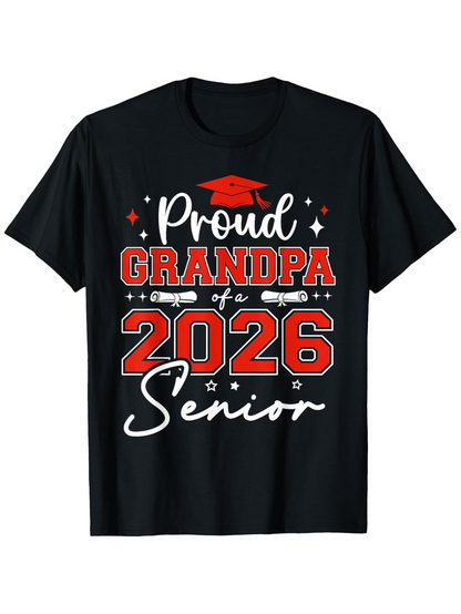 Men's Graphic T-Shirt Proud Grandpa With Graduation Cap Senior Class 2026
