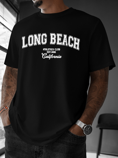 Men's Graphic T-Shirt Long Beach California Athletic Club Under Bold Letters T Shirt