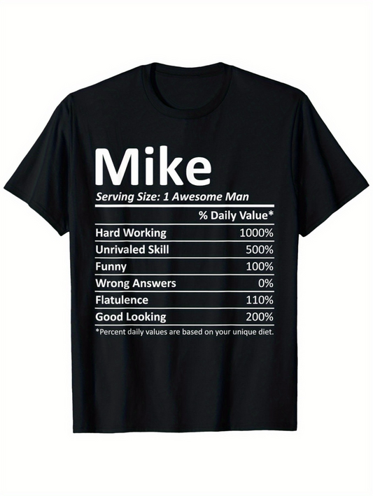 Men's Graphic T-Shirt Mike Awesome Man Daily Value Chart With Funny Skill Tables