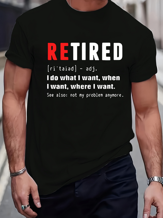 Men's Graphic T-Shirt Retired Definition Bold Text Among Clever Minimalist Design