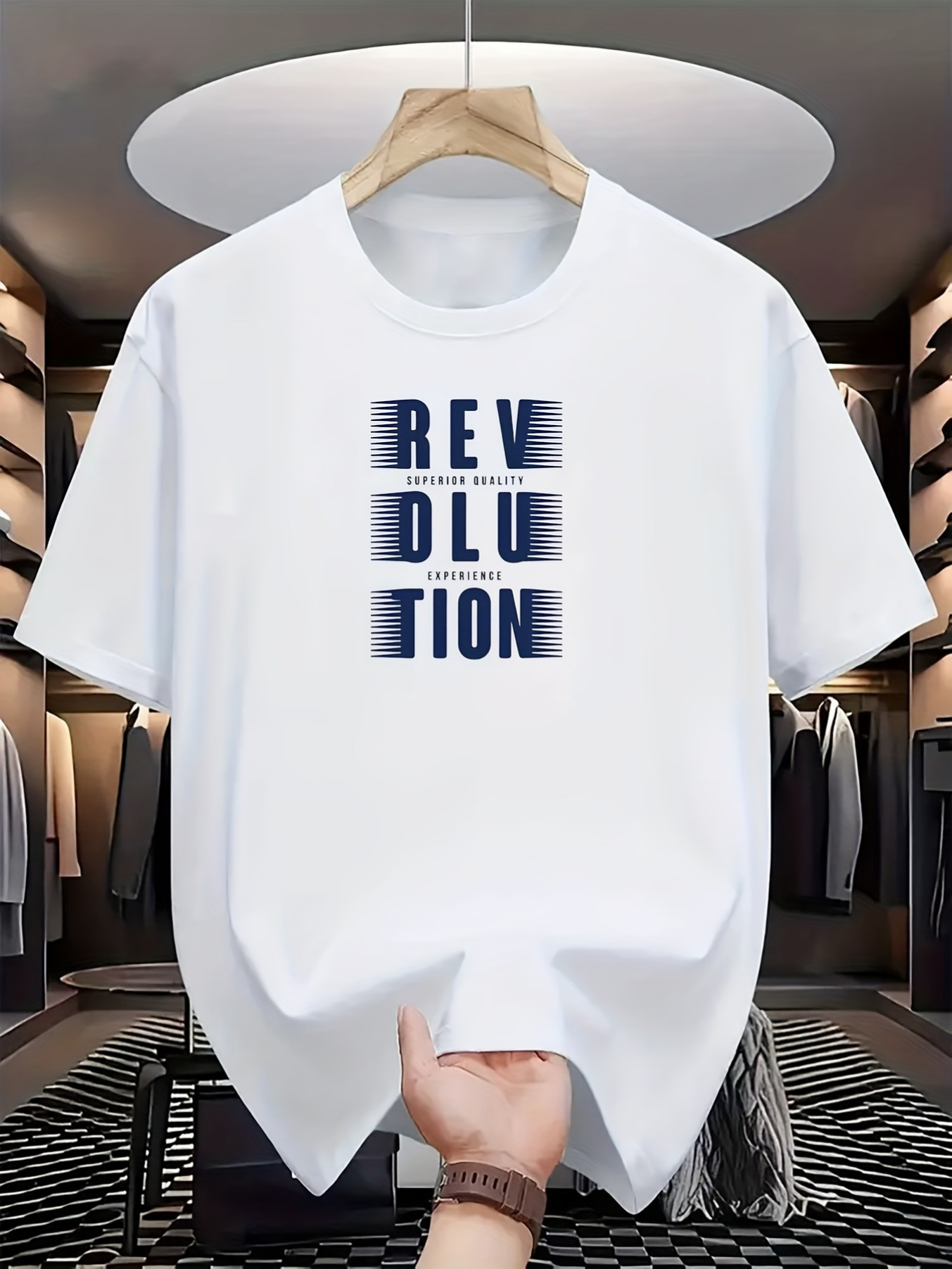 Men's Graphic T-Shirt Revolution Modern Urban Typography On Minimalist White T Shirt