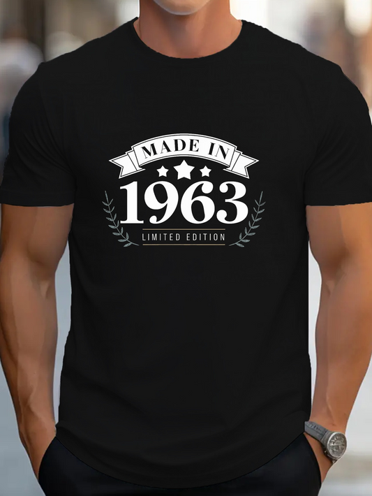 Men's Graphic T-Shirt Made In 1963 Limited Edition Laurel Wreath Stars Banner T Shirt