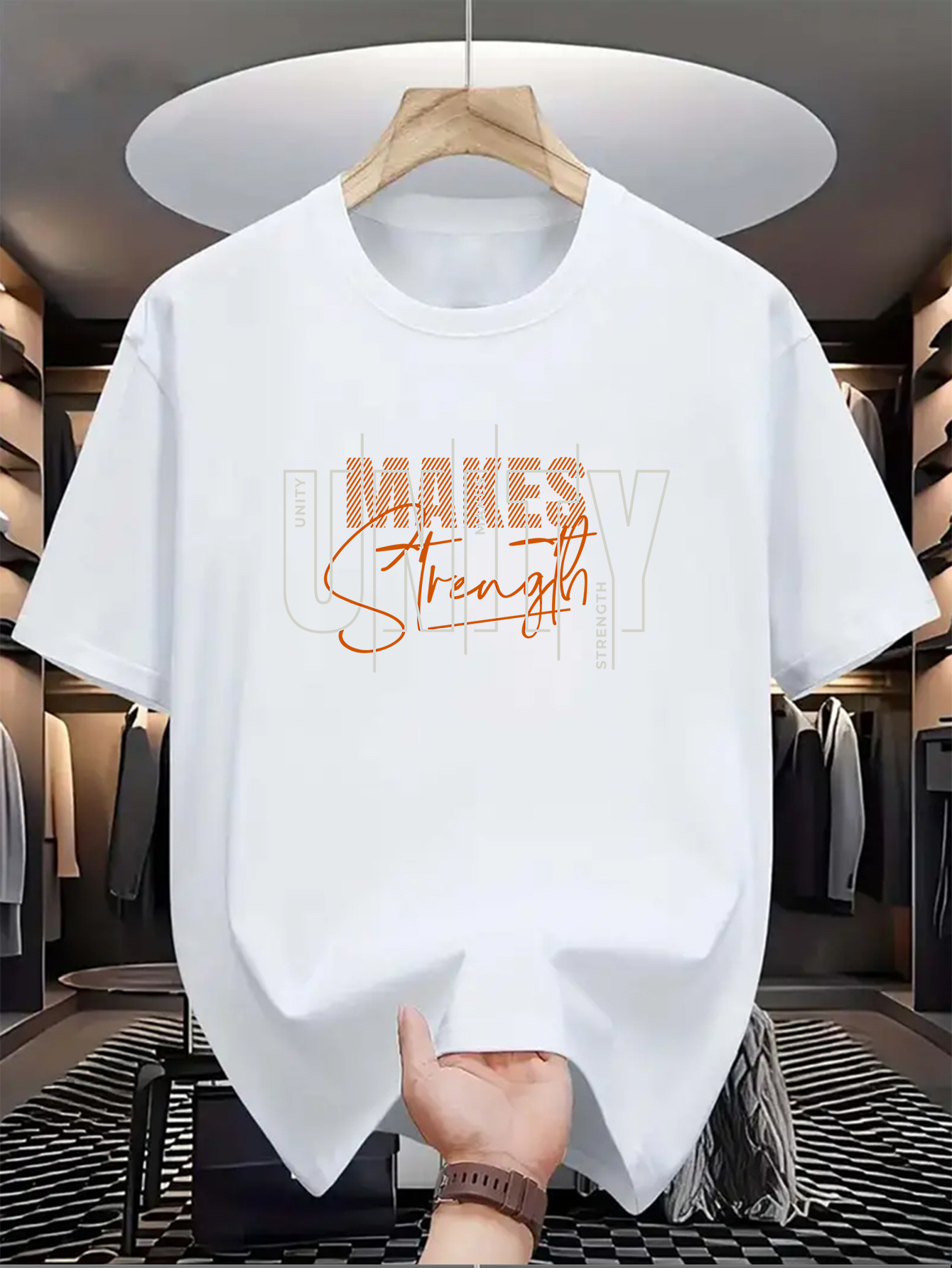 Men's Graphic T-Shirt Makes Strength With Bold Modern Lettering T Shirt