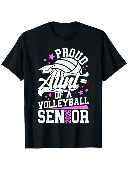 Men's Graphic T-Shirt Proud Aunt With Stars 2026 Senior Volleyball Ball
