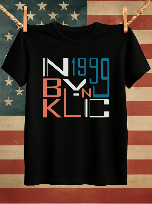 Men's Graphic T-Shirt Colorful Block Letters Arranged In Artistic Grid Pattern Typography