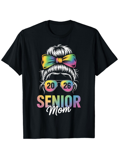 Men's Graphic T-Shirt 2026 Senior Mom In Rainbow Colors With Stylish Sunglasses And Hair Bow