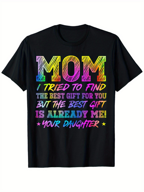 Men's Graphic T-Shirt Mom Colorful Handwritten Sentiments For Loving Gift Daughter