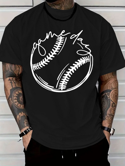 Men's Graphic T-Shirt Game Day Graphic With Bold Baseball Stitch Lines