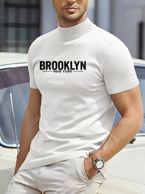Men's Graphic T-Shirt Brooklyn New York Modern Block Letters Urban T Shirt
