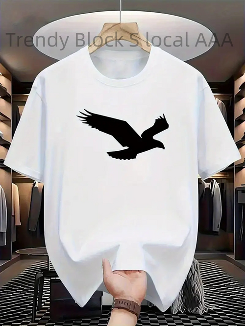 Men's Graphic T-Shirt Shadowed Sky Among Bright Daylight Flying Bird