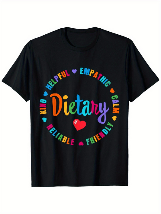 Men's Graphic T-Shirt Helpful Empathic Friendly Colorful Heart Dietary T Shirt