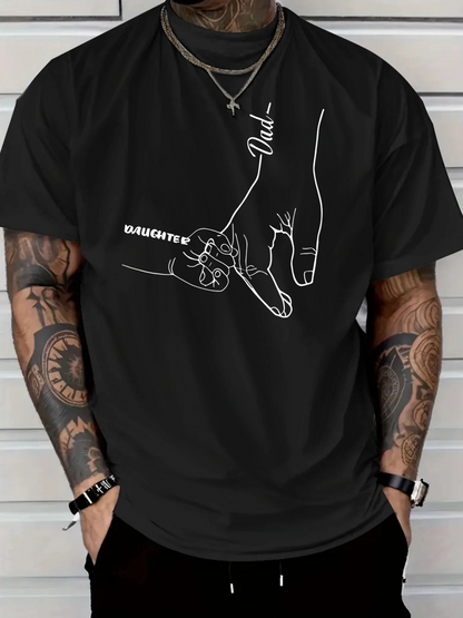 Men's Graphic T-Shirt Delicate Hands In White Line Art Holding Pinky Finger Gesture