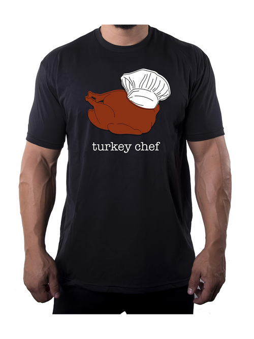 Men's Graphic T-Shirt Turkey Chef With Cartoon Turkey Wearing A White Chef Hat