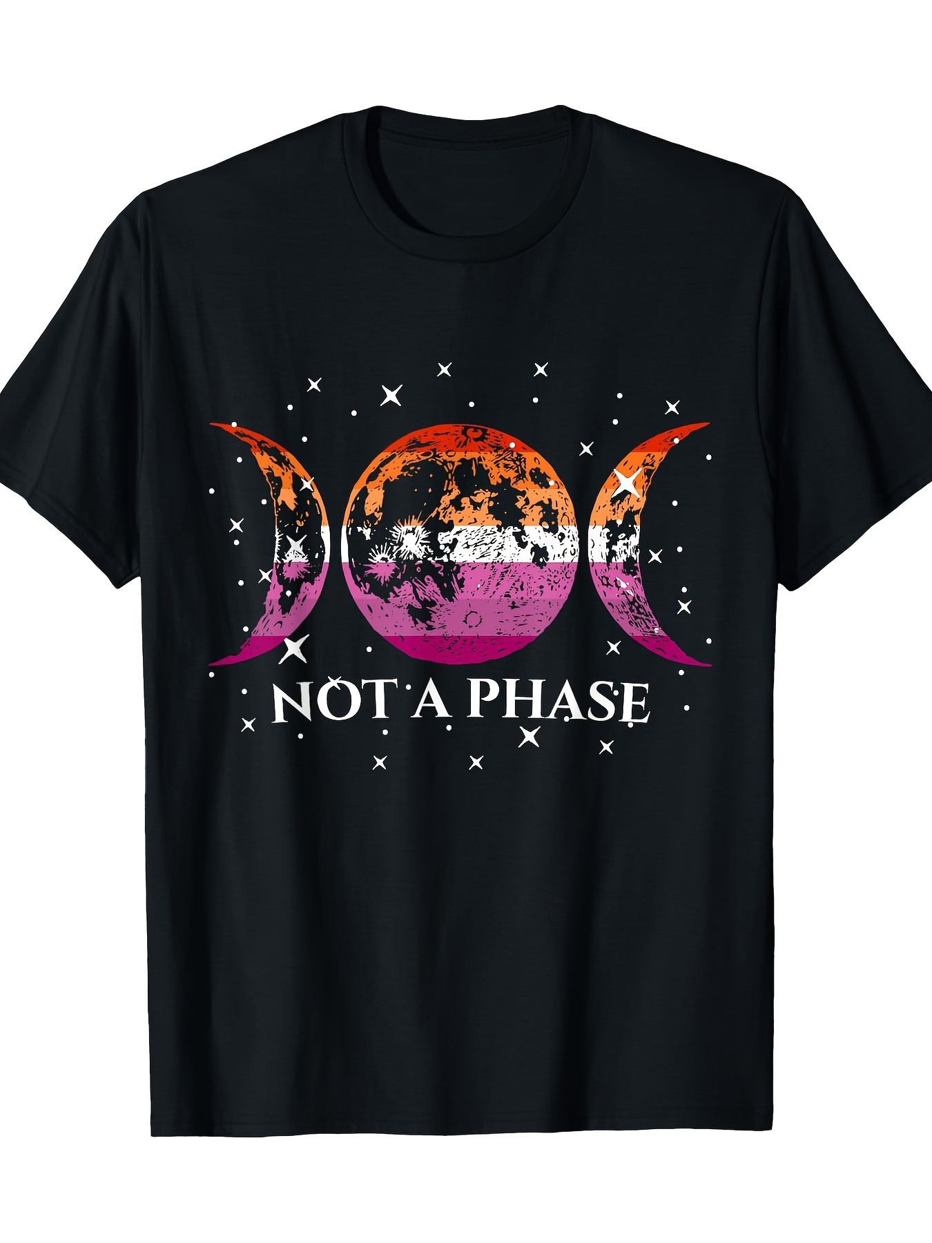 Men's Graphic T-Shirt Not A Phase Sunset Forest Landscape With Celestial Crescent Moons