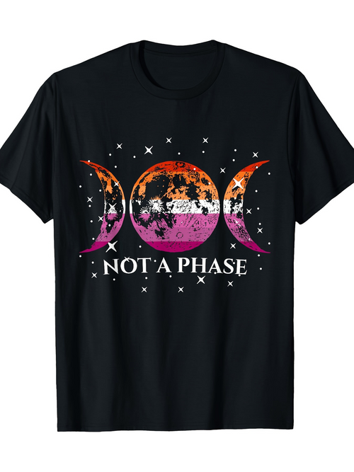 Men's Graphic T-Shirt Not A Phase Sunset Forest Landscape With Celestial Crescent Moons