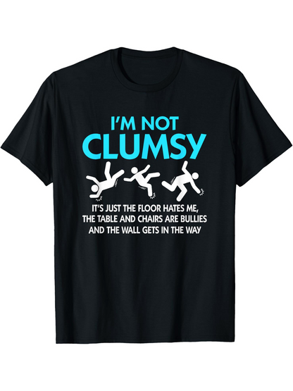 Men's Graphic T-Shirt Im Not Clumsy Cartoon Figures Falling With Playful Bold Typography T Shirt
