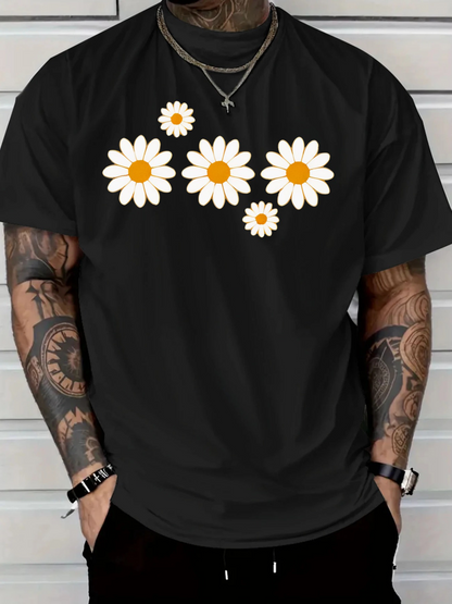 Men's Graphic T-Shirt Cheerful Daisies In Full Bloom With Soft Gentle Petals Flower