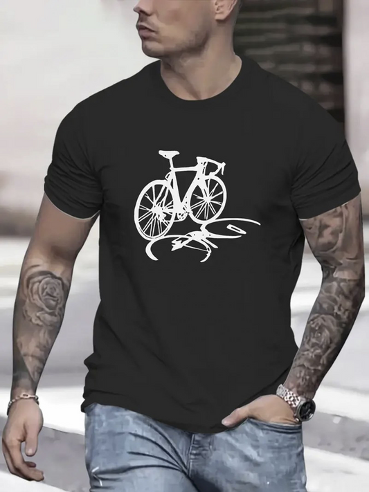 Men's Graphic T-Shirt Artistic Urban Motion Inspired By Flowing Bicycle Lines