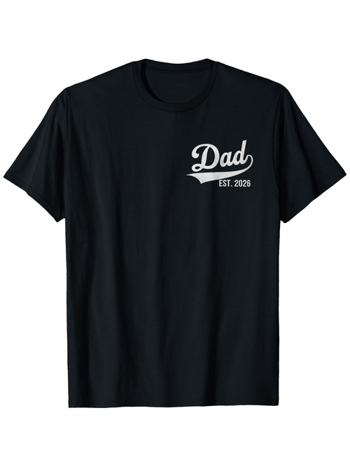 Men's Graphic T-Shirt Dad Est 2023 Simple Script Lettering With Classic Crest Emblem Print T Shirt