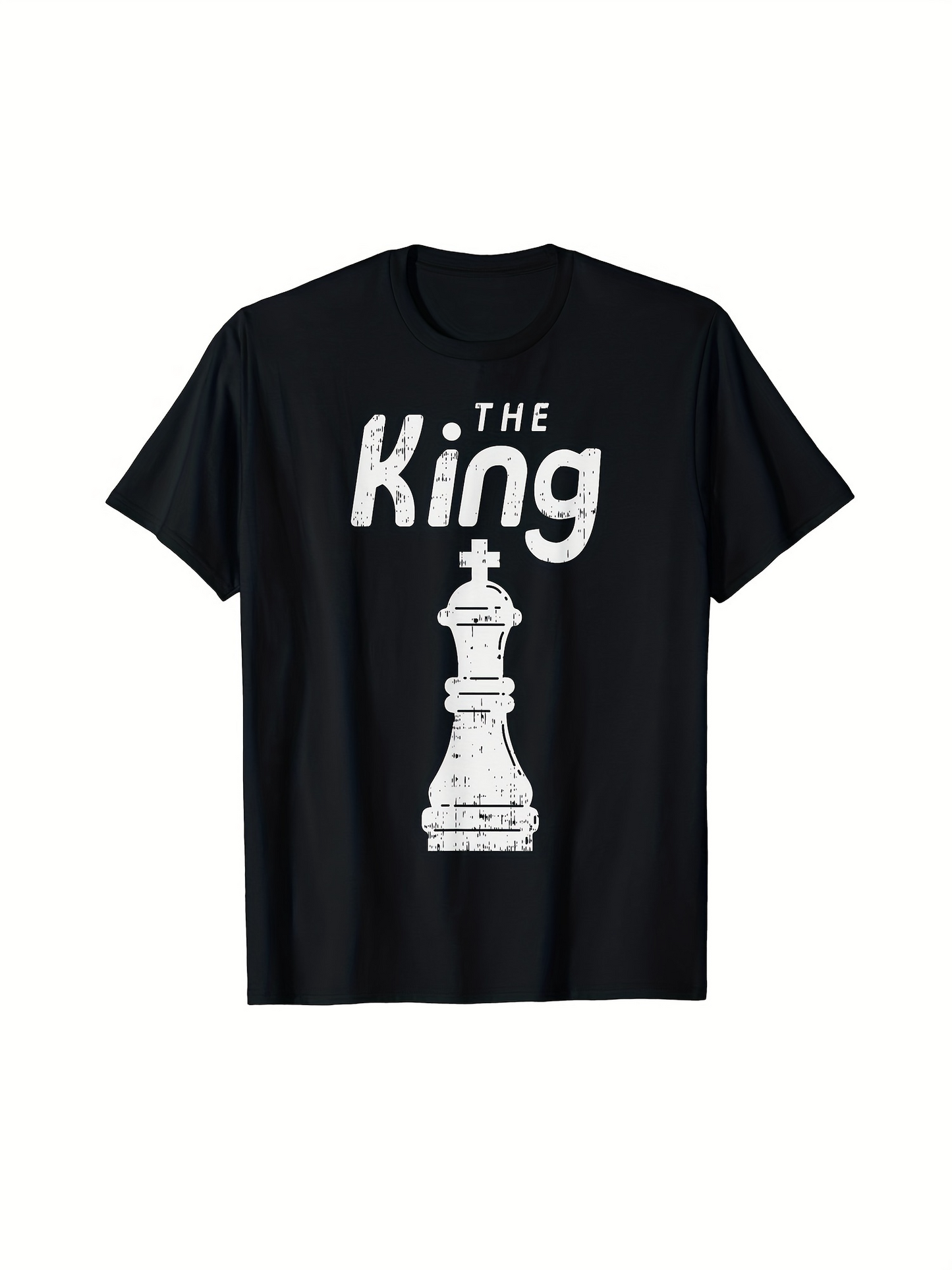 Men's Graphic T-Shirt The King Vintage Chess Board Piece With Distressed Style Print King