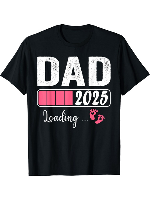 Men's Graphic T-Shirt Dad 2025 Loading Meter And Baby Footprints