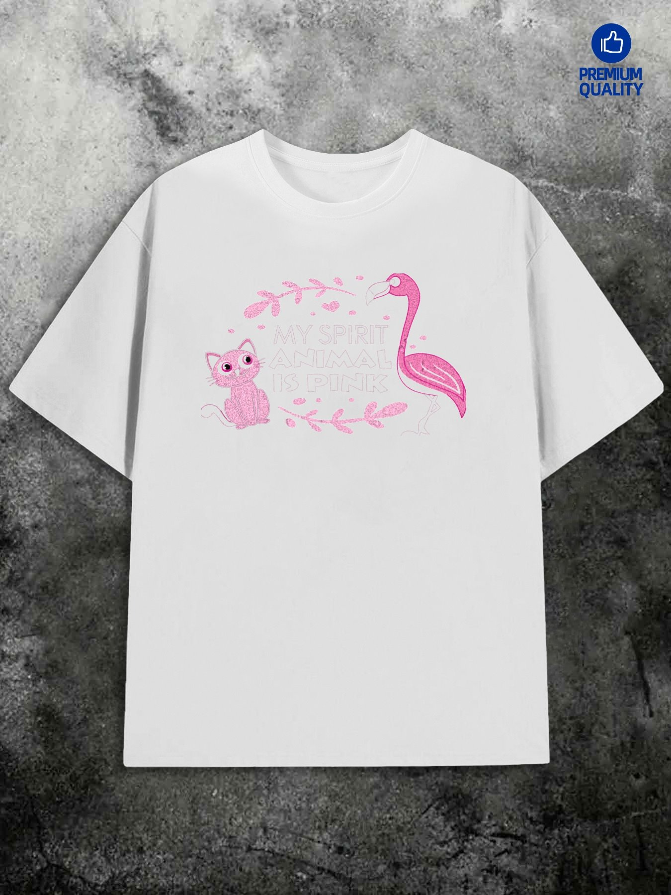 Men's Graphic T-Shirt Pink Flamingo Among Leaves And Playful Baby Animal