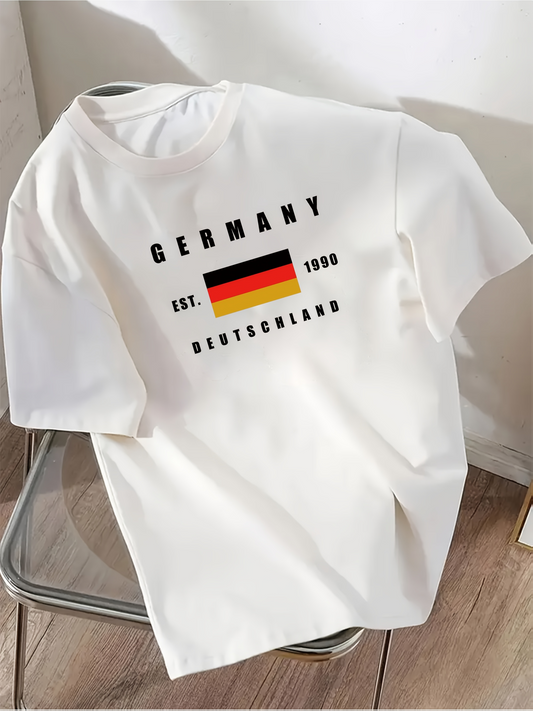 Men's Graphic T-Shirt Germany Flag With Established Date And Deutschland Lettering T Shirt