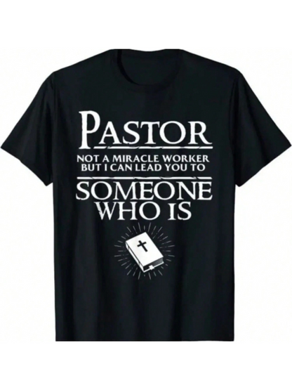 Men's Graphic T-Shirt Pastor Can Lead You To Someone With Open Holy Bible