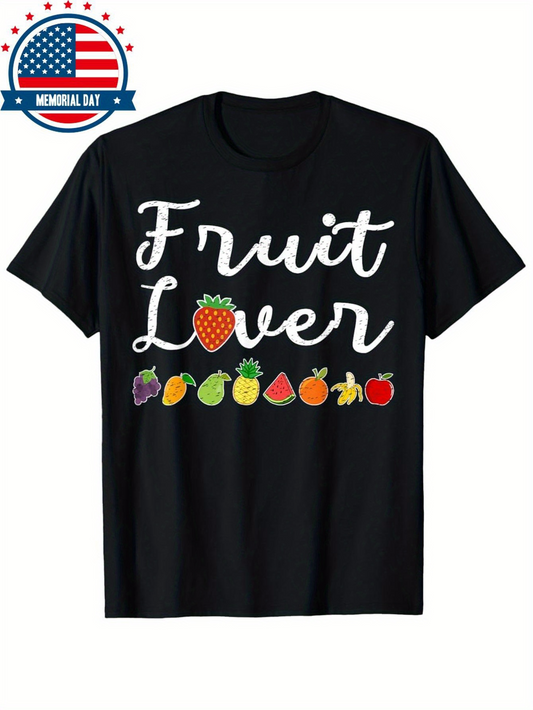 Men's Graphic T-Shirt Fruit Lover Cute Hand Drawn Juicy Summer Fruit Selection Fruit