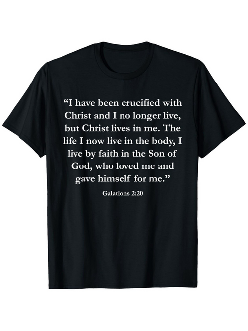 Men's Graphic T-Shirt I Have Been Crucified With Christ Inspired Faith Quote Christian T Shirt