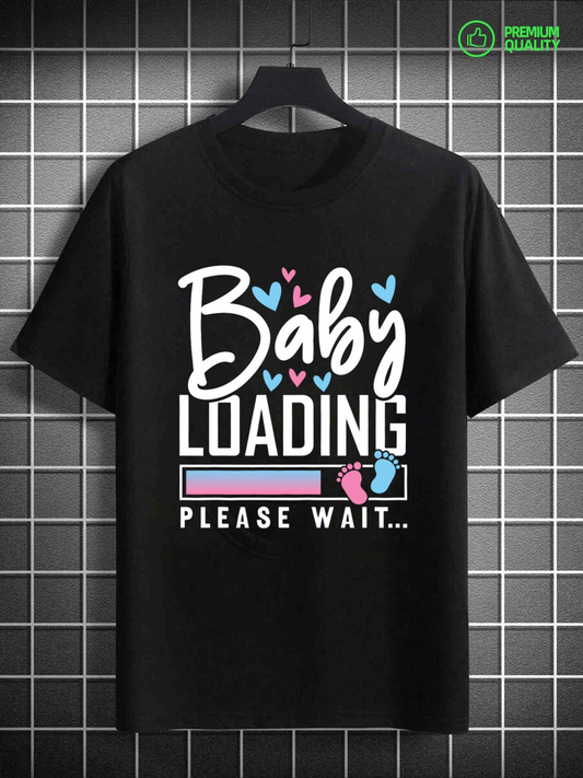 Men's Graphic T-Shirt Baby Loading With Colorful Hearts And Countdown Bar Baby