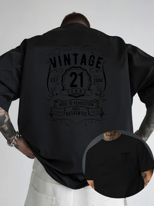 Men's Graphic T-Shirt Vintage Classic Typography With Decorative Retro Elements Shirt