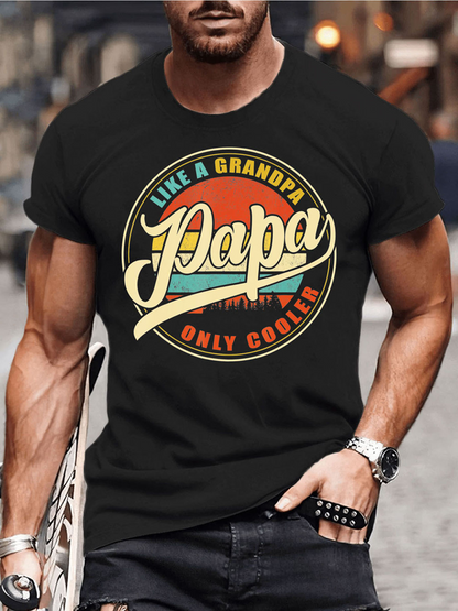 Men's Graphic T-Shirt Like A Grandpa Retro Sunset Circle With Vintage Papa Typography